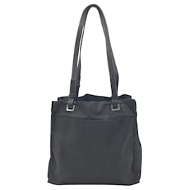 Prada-Prada Tessuto Triangle Logo Black Nylon Tote Bag-Black