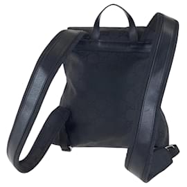 Gucci-Gucci GG Pattern Black Nylon Backpack-Black