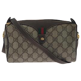 Gucci-Gucci Vintage Sherry Line Shoulder Bag-Brown,Beige