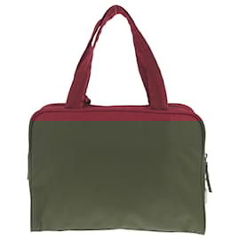 Prada-Prada Tessuto Triangle Logo Plate Tote Bag-Red