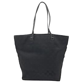 Gucci-Gucci GG Pattern Black Canvas Tote Bag-Black