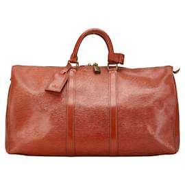 Louis Vuitton-Louis Vuitton Epi Keepall 50 Boston Bag-Brown,Golden