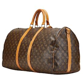 Louis Vuitton-Louis Vuitton Monogram Keepall 55 Bandouliere Shoulder Bag-Brown