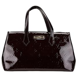 Louis Vuitton-Louis Vuitton Monogram Vernis Wilshire PM Handbag-Dark red,Purple