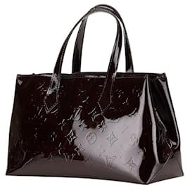 Louis Vuitton-Louis Vuitton Monogram Vernis Wilshire PM Handbag-Dark red,Purple
