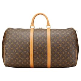 Louis Vuitton-Louis Vuitton Monogram Keepall 55 Boston Bag-Brown