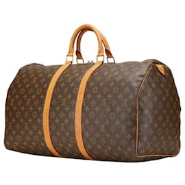 Louis Vuitton-Louis Vuitton Monogram Keepall 55 Boston Bag-Brown