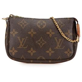 Louis Vuitton-Louis Vuitton Monogram Mini Pochette Accessory Pouch-Brown