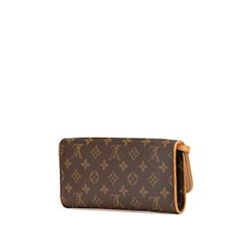 Louis Vuitton-Bolsa de Ombro Pochette Twin GM Monograma Louis Vuitton-Marrom