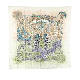 Hermès-Hermes Carré 90 L'lle Deserte Scarf-Blue,Beige