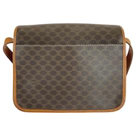 Céline-Celine Vintage Macadam Pattern Shoulder Bag-Brown