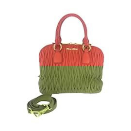 Miu Miu-Miu Miu Matelasse Orange Leather Shoulder Bag-Orange