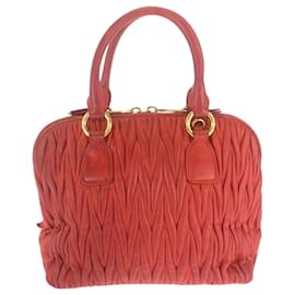 Miu Miu-Miu Miu Matelasse Orange Leather Shoulder Bag-Orange