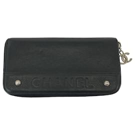 Chanel-Chanel Coco Mark Black Long Wallet-Black