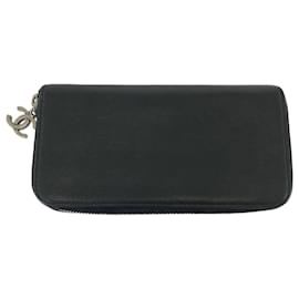 Chanel-Chanel Coco Mark Black Long Wallet-Black
