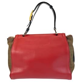 Fendi-Fendi Pecan Silvana Handbag-Brown,Red