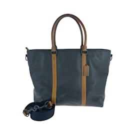 Coach-COACH Metropolitan Leather Tote Bag-Brown,Black