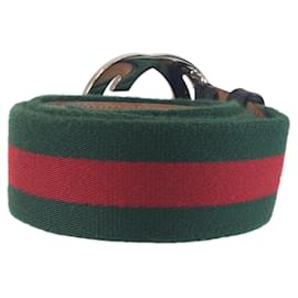 Gucci-Ceinture entrelacée de la ligne Sherry de Gucci-Noir,Vert