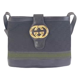 Gucci-Gucci Vintage Shelly Line Shoulder Bag-Black