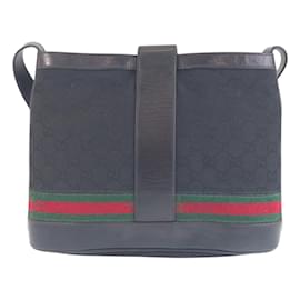 Gucci-Gucci Vintage Shelly Line Shoulder Bag-Black