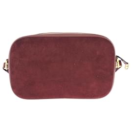 Cartier-Cartier Vintage Must Line Bordeaux Suede Shoulder Bag-Dark red