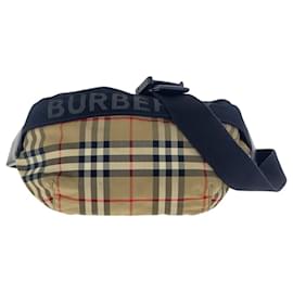 Burberry-Burberry Check Pattern Sling Bag-Black,Beige