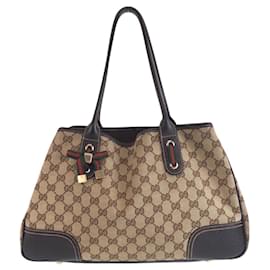 Gucci-Gucci Sherry Line Tote Bag-Brown,Beige
