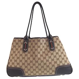 Gucci-Gucci Sherry Line Tote Bag-Brown,Beige