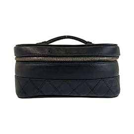 Chanel-Chanel Bicolor Black Gold Hardware Lambskin Handbag-Black