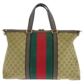 Gucci-Gucci Sherry Line Tote Bag-Brown,Beige