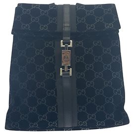 Gucci Jackie Black Suede Leather Backpack Black