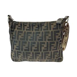 Fendi-Fendi Zucca Pattern Shoulder Bag-Brown,Beige