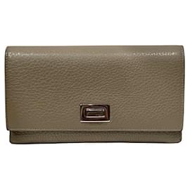 Fendi-Fendi Peekaboo Greige Long Wallet-Grey