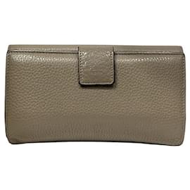 Fendi-Fendi Peekaboo Greige Long Wallet-Grey