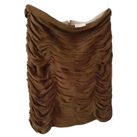 Falda drapeada Khaite Luza en viscosa caqui marrón oscuro Caqui Marrón oscuro