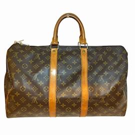 Louis Vuitton-Bolsa Boston Keepall 45 Monograma Louis Vuitton-Marrom,Monograma