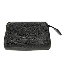 Chanel-Chanel Caviar Skin Coco Mark Mini Pouch Bag-Black
