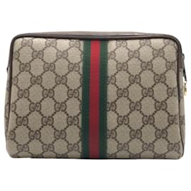 Gucci-Gucci Sherry Line Brown Clutch Bag-Brown