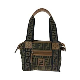 Fendi-Fendi Zucca Brown Canvas Handbag-Brown