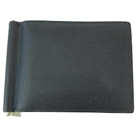 Saint Laurent-Saint Laurent Black Leather Money Clip-Black