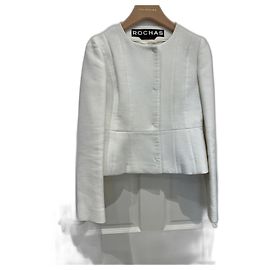 Chaqueta Rochas blanca de algodón y viscosa Blanco