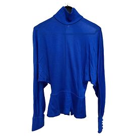 Autre Marque Top in 100% wool with sexy open back Blue