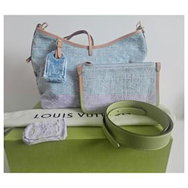 Louis Vuitton-Bolsa carryall PM Louis Vuitton em denim claro-Azul