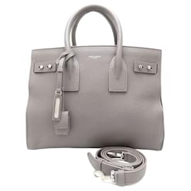 Yves Saint Laurent-Saint Laurent Paris Sac de Jour Leather 2way Bag-Grey