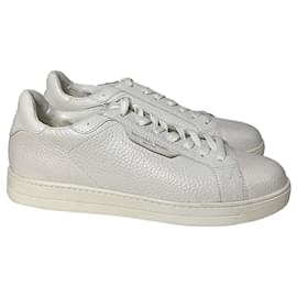 Michael Kors-Michael Kors Keating Sneaker in Optic White Pebbled Leather-White