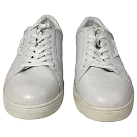 Michael Kors-Michael Kors Keating Sneaker in Optic White Pebbled Leather-White