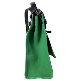 Hermès-Sac Hermès Herbag Zip 31 en toile verte-Noir