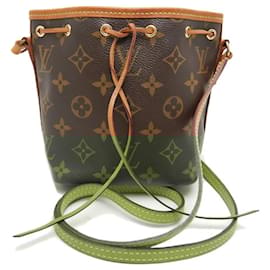Louis Vuitton-Bolsa de Ombro Nano Noé Monograma Louis Vuitton-Marrom