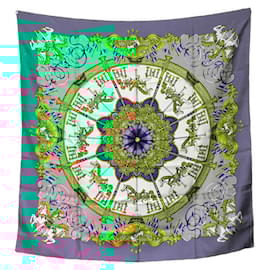 Hermès-Hermes LANAPARK Silk Scarf-Green