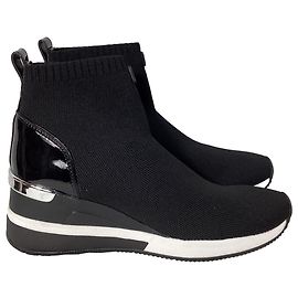 Michael Kors Skyler Sock Sneaker in Black Knit Fabric  Black